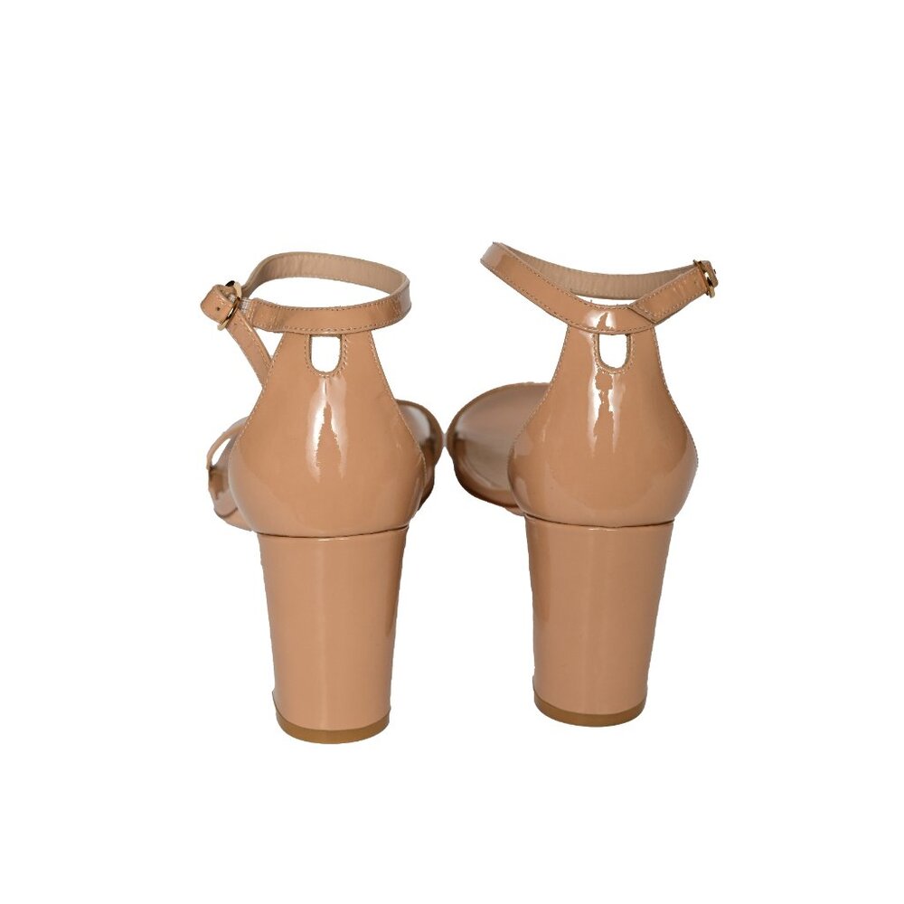 STUART WEITZMAN Nude Patent Leather Block Heels Size 9.5 M - Picture 4 of 8